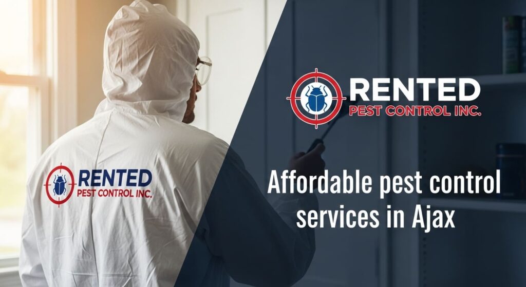pest control technician inspecting home in Ajax